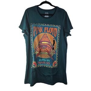 NEW Pink Floyd 1 Pink Floyd Band T Shirt Green Soft Stretch Boho Eye Pyramid